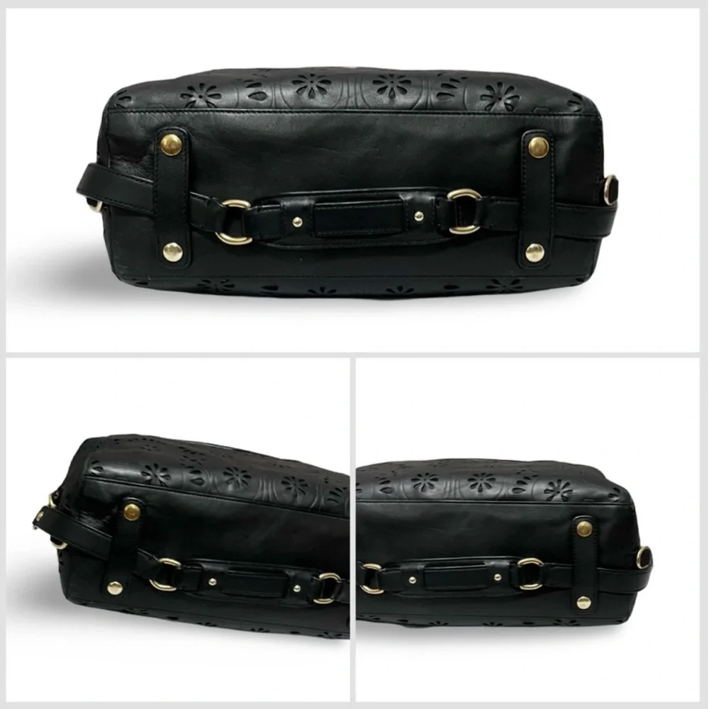 Coach Black Laser Cut Leather Ashley Convertible
Satchel Shoulder Bag Restored - Picture 8 of 10